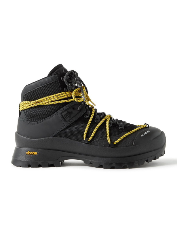 Photo: Moncler - Glacier Nylon, PU and Faux Leather Hiking Boots - Black