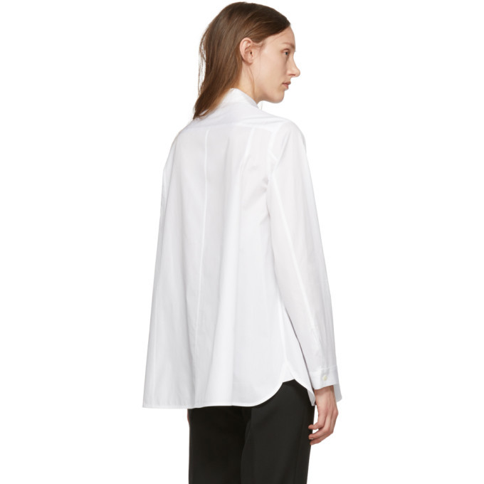 Chika Kisada White Front Drape Shirt