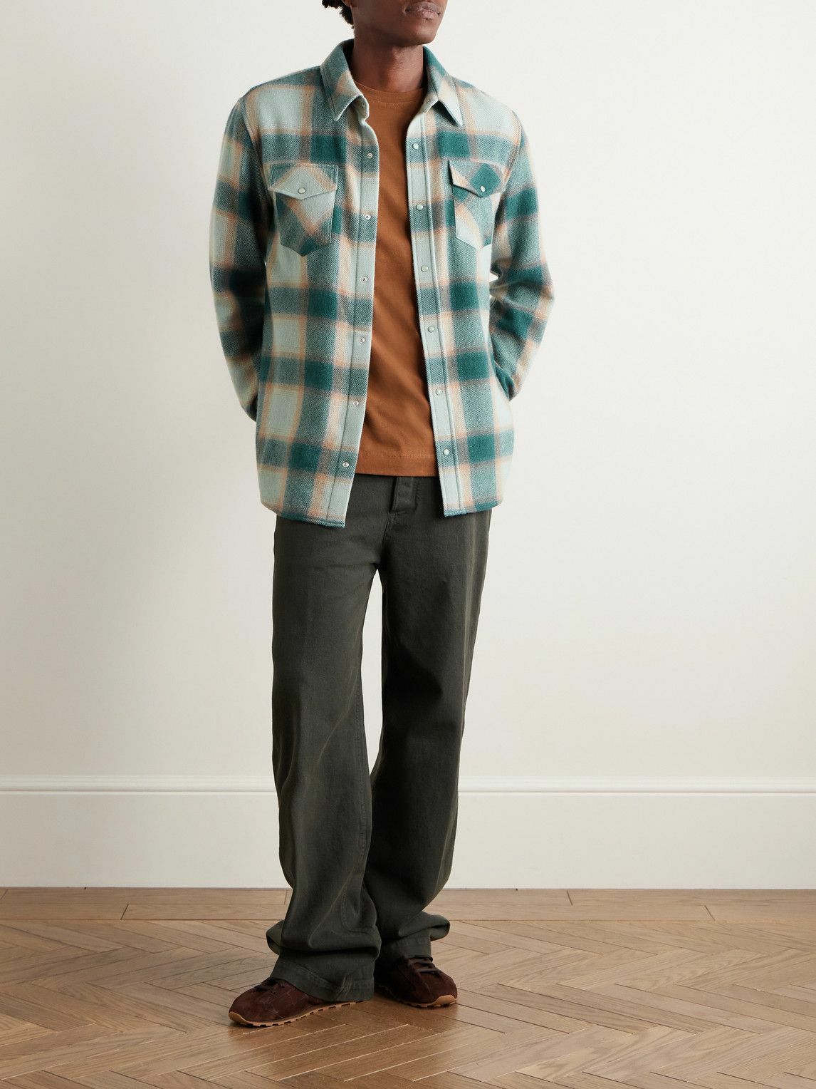 God's True Cashmere - Checked Cashmere Shirt - Green