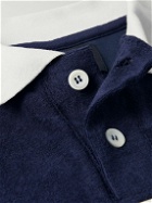 Howlin' - Striped Cotton-Blend Terry Polo Shirt - Blue