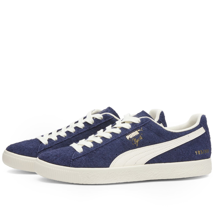 Photo: END. x Puma Clyde OG Sneakers in Puma Navy/Frosted Ivory