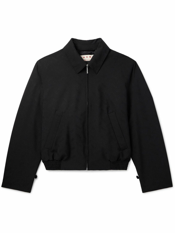 Photo: Marni - Confetti Embroidered Wool Blouson Jacket - Black