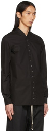 Rick Owens Black Snap Collar Faun Shirt