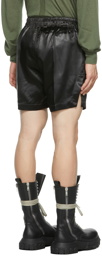 Rick Owens Black Satin Liquid Latex Bela Boxers Shorts