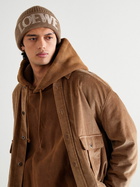 LOEWE - Logo-Embroidered Ribbed Wool Beanie
