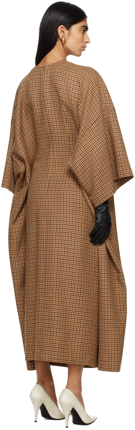 Marie Adam-Leenaerdt Brown Houndstooth Maxi Dress