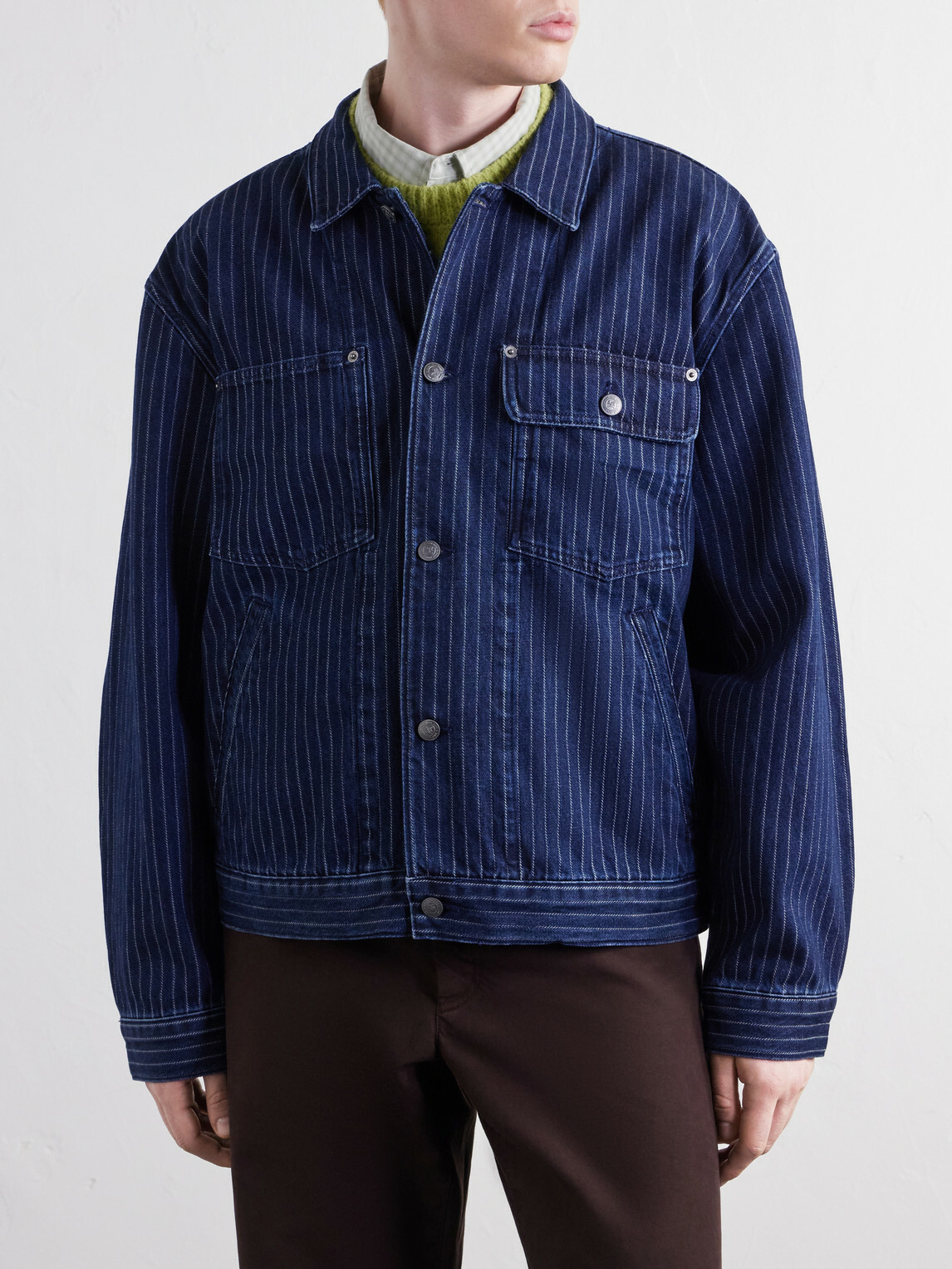 Aimé Leon Dore - Striped Denim Jacket - Blue