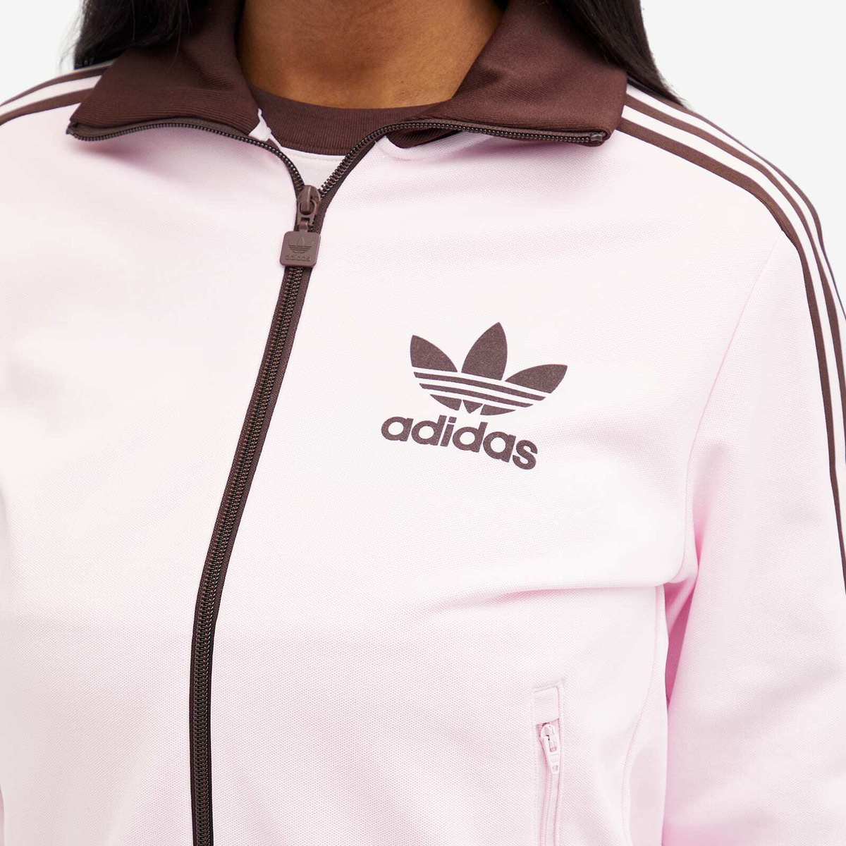 Adidas Women's Beckenbauer Track Top in Clear Pink adidas