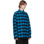 Balenciaga Black and Blue Long Sleeve Shirt