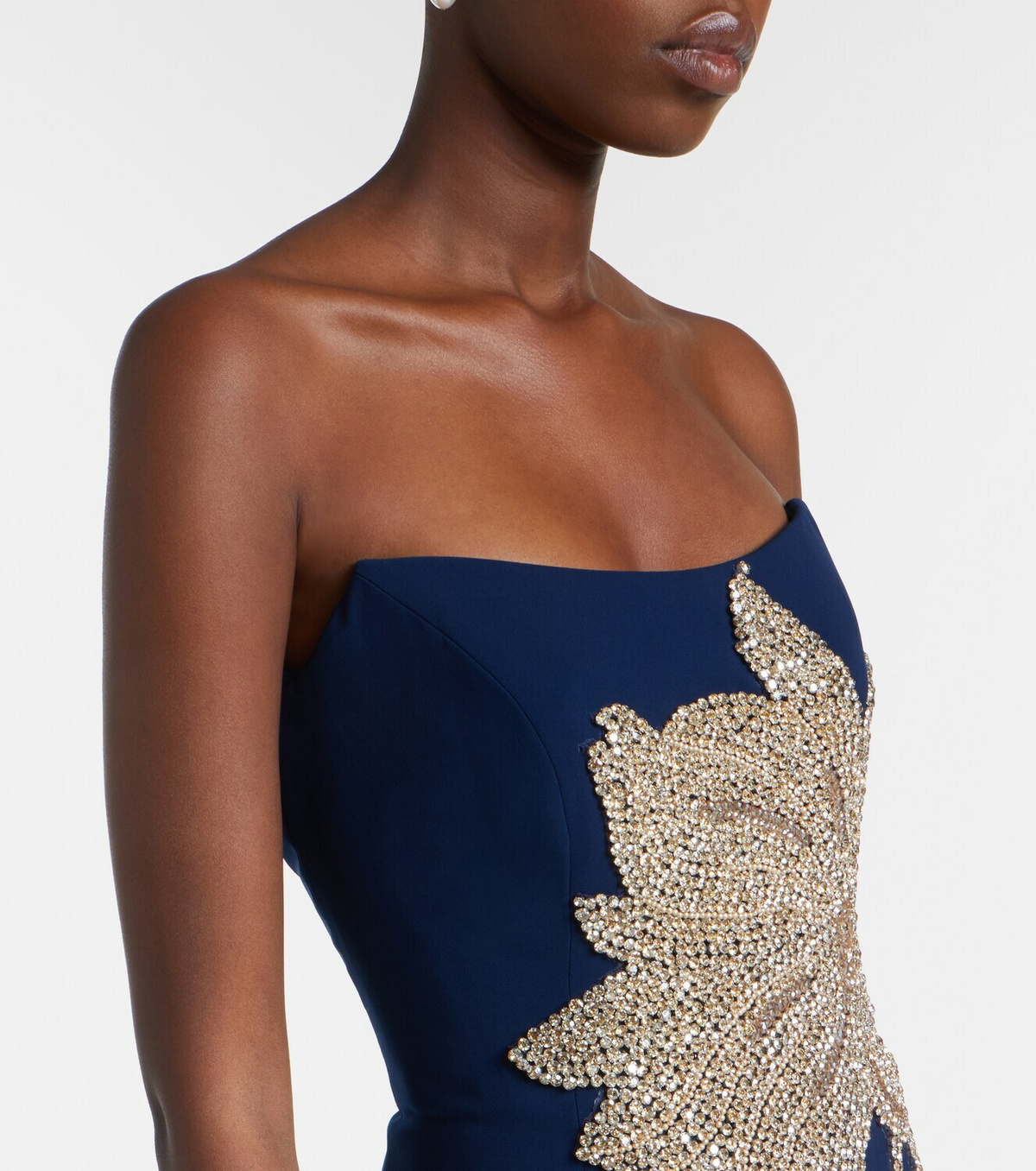 Costarellos Fara crystal-embellished crêpe gown