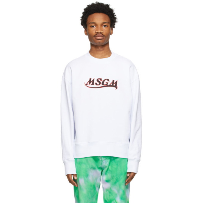 Photo: MSGM White New Logo Sweatshirt