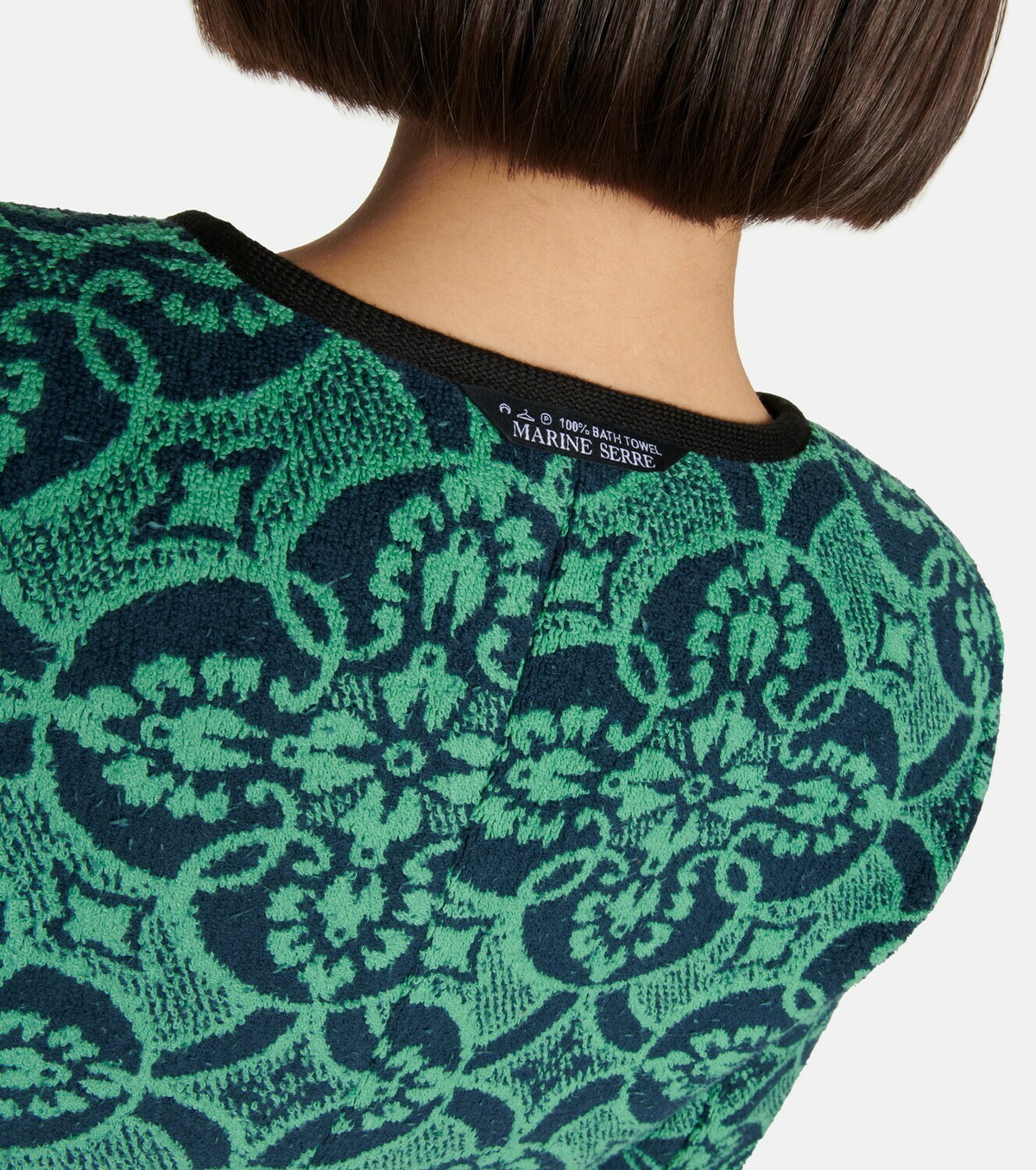 Marine Serre - Jacquard cropped cotton jacket Marine Serre