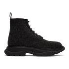 Alexander McQueen Black Galaxy Lace-Up Boots