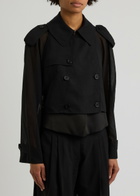 Helmut Lang Double-breasted Wool-blend Trench Coat Black