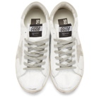 Golden Goose White and Grey Patent Superstar Sneakers