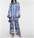 Dolce&Gabbana - Printed high-rise silk pajama pants