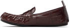 Acne Studios Burgundy Leather Saddle Loafers