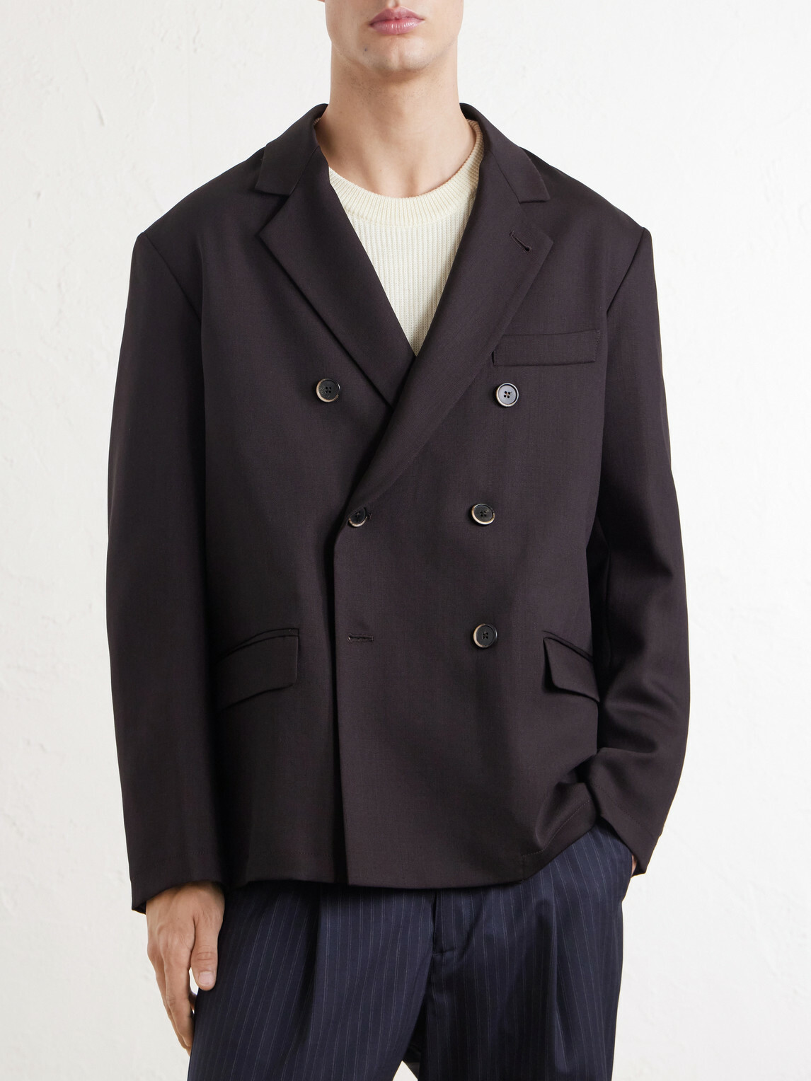 Barena - Double-Breasted Virgin Wool-Gabardine Blazer - Brown