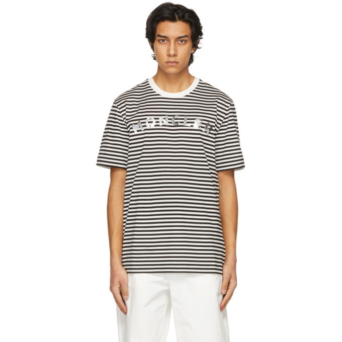 Photo: Moncler White and Black Striped T-Shirt