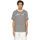 Moncler White and Black Striped T-Shirt