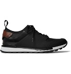 Berluti - Run Track Leather and Neoprene Sneakers - Black