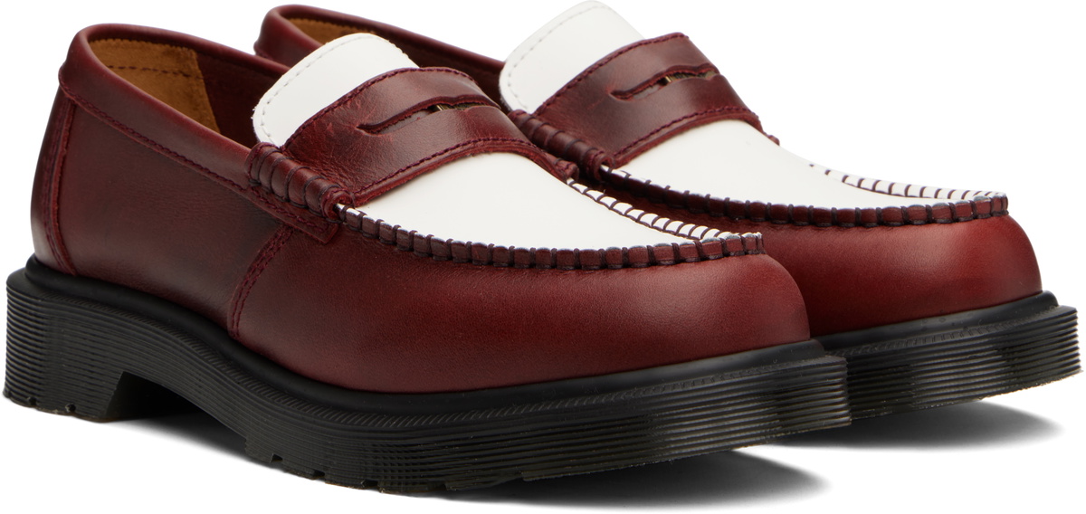 Dr. Martens Two-Tone White and Burgundy Leather Oxford Shoes - Men/women 41 Dr. Martens Burgundy & White Penton Two-Tone Leather Loafers  main image 2