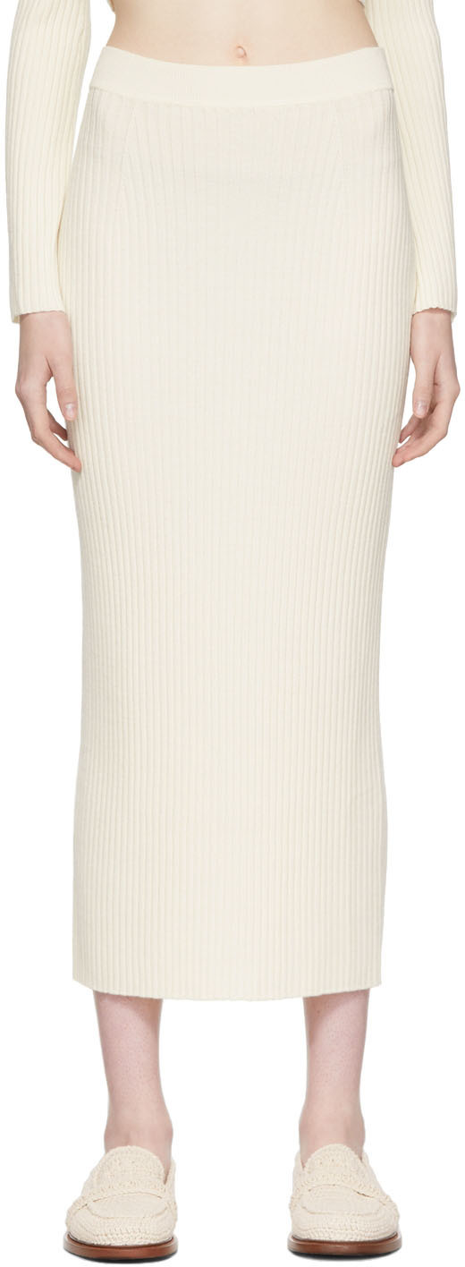 Chloé Off-White Fitted Skirt Chloe