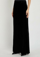 Veronica Beard Alex Wide-leg Velour Trousers Black