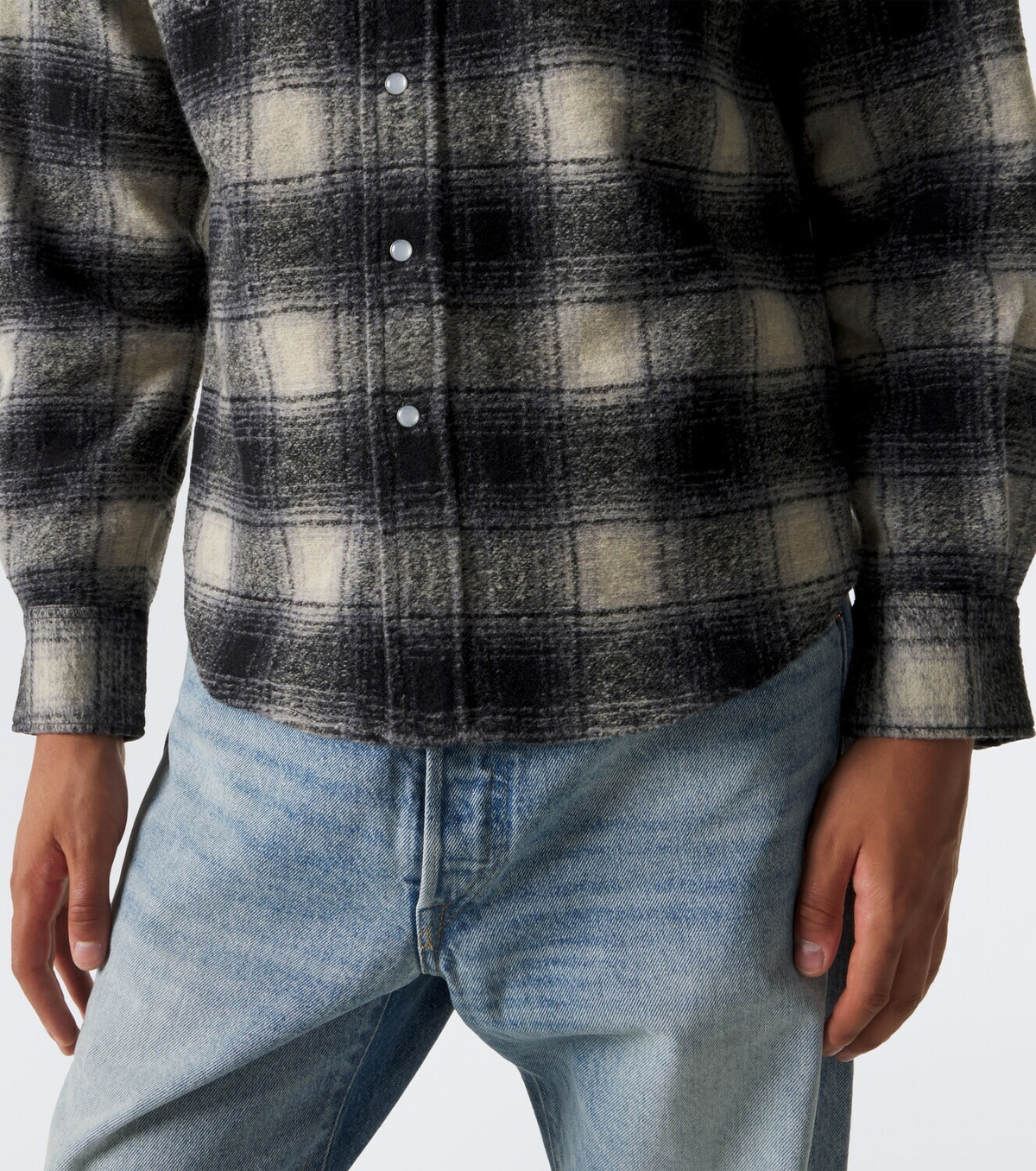 RRL Plaid wool-blend flannel shirt