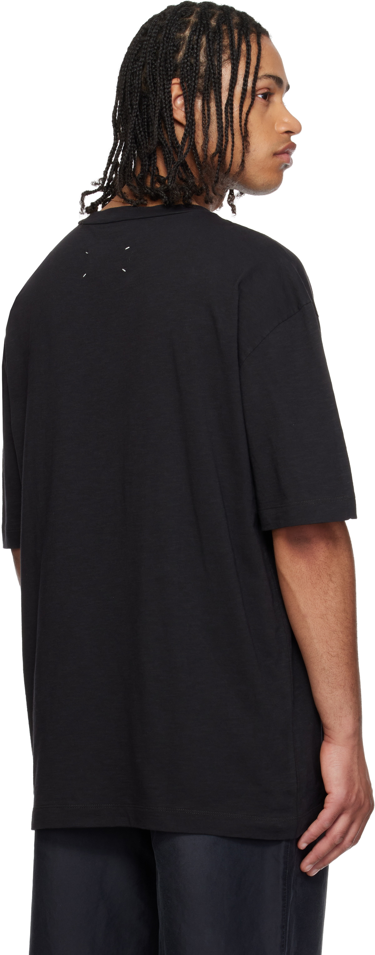 Maison Margiela Black Cotton Numerical T-shirt