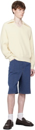 Bottega Veneta Blue Melange Drill Shorts