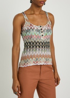 Missoni Patterned Metallic-knit Tank top Multicoloured 1