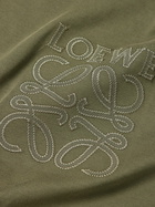 LOEWE - Logo-Embroidered Cotton-Jersey T-Shirt - Green