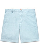 FAHERTY - Tradewinds Slim-Fit Mélange Slub Linen-Blend Shorts - Blue