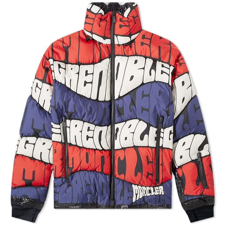Photo: Moncler Grenoble Limmat All Over Print Logo Down Jacket