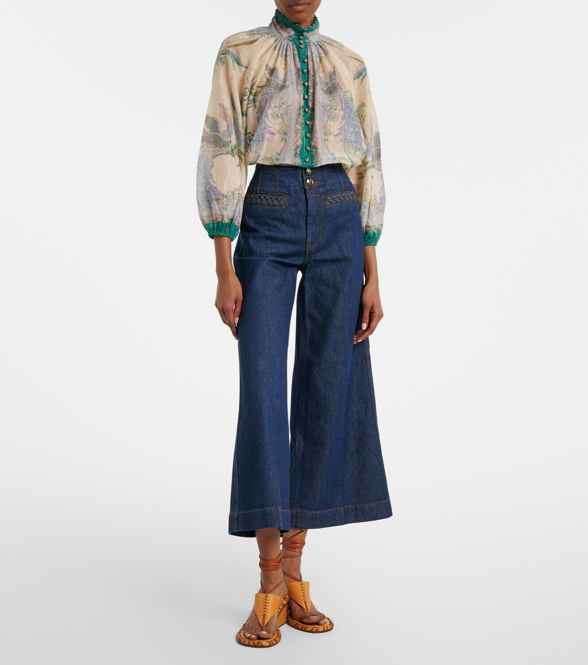 Zimmermann Aster cropped flared jeans
