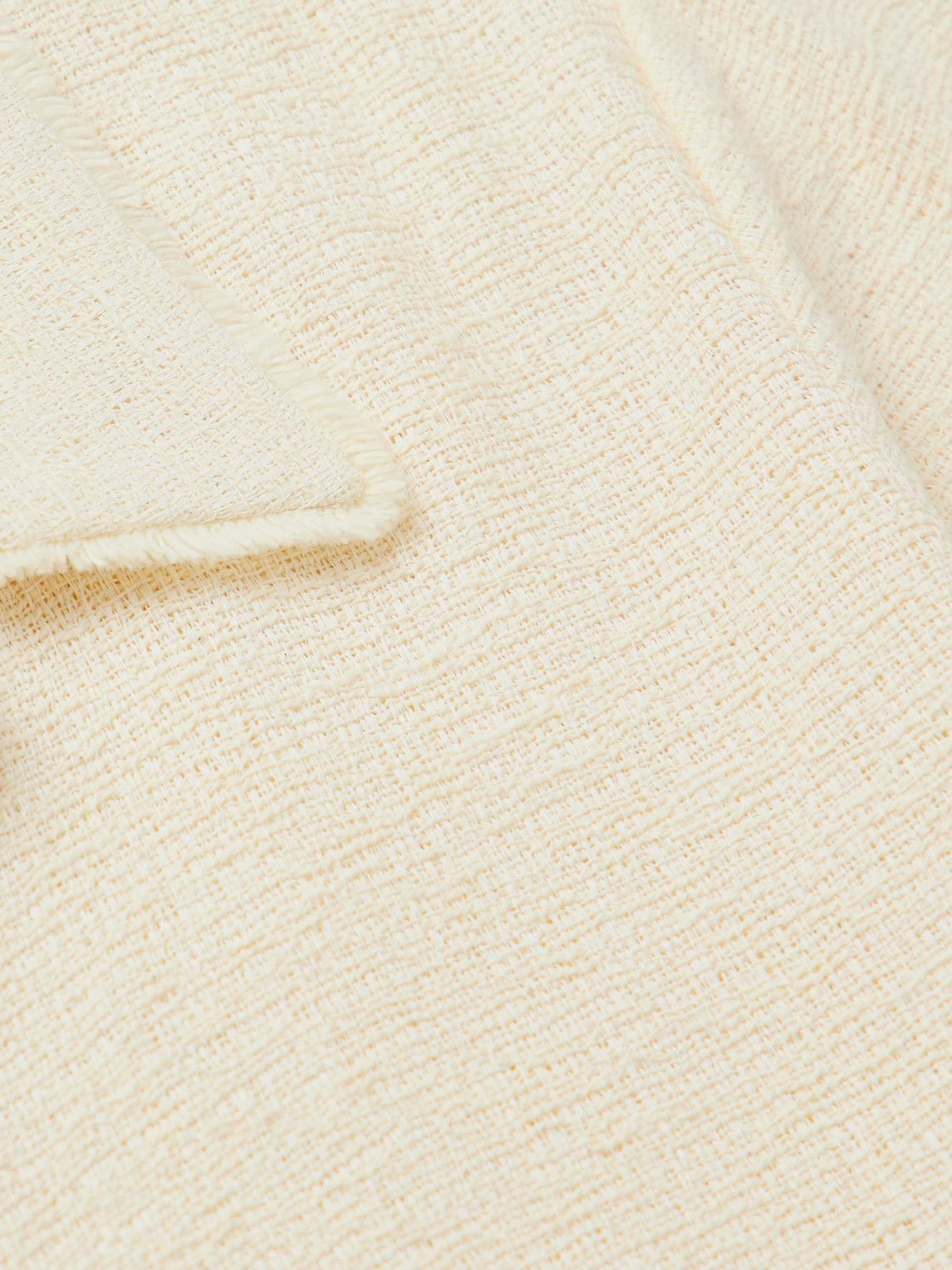 Séfr - Jagou Camp-Collar Cotton-Blend Tweed Shirt - Neutrals