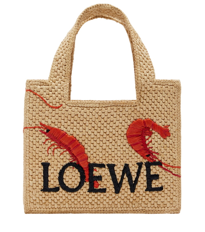 Photo: Loewe Paula's Ibiza Font Mini raffia tote bag
