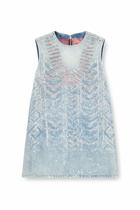 Diesel Mini dress in microstone devoré denim - Dresses Womens in Blue