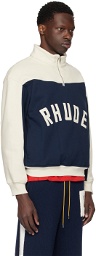Rhude Off-White & Navy Contrast Sweatshirt