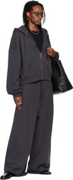 LU'U DAN Gray Raw-Cut Bontan Sweatpants
