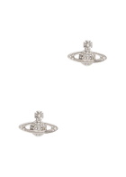 Vivienne Westwood Mini Bas Relief Stud Orb Earrings, Earrings, Silver - One Size
