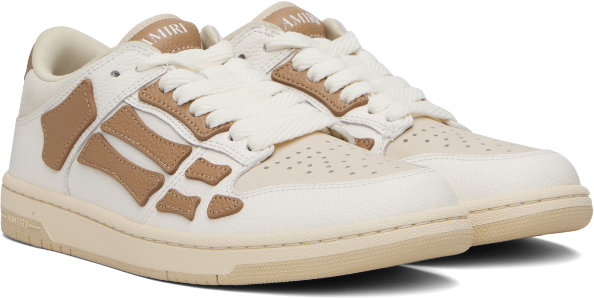 AMIRI White & Tan Skel Top Low Sneakers Amiri