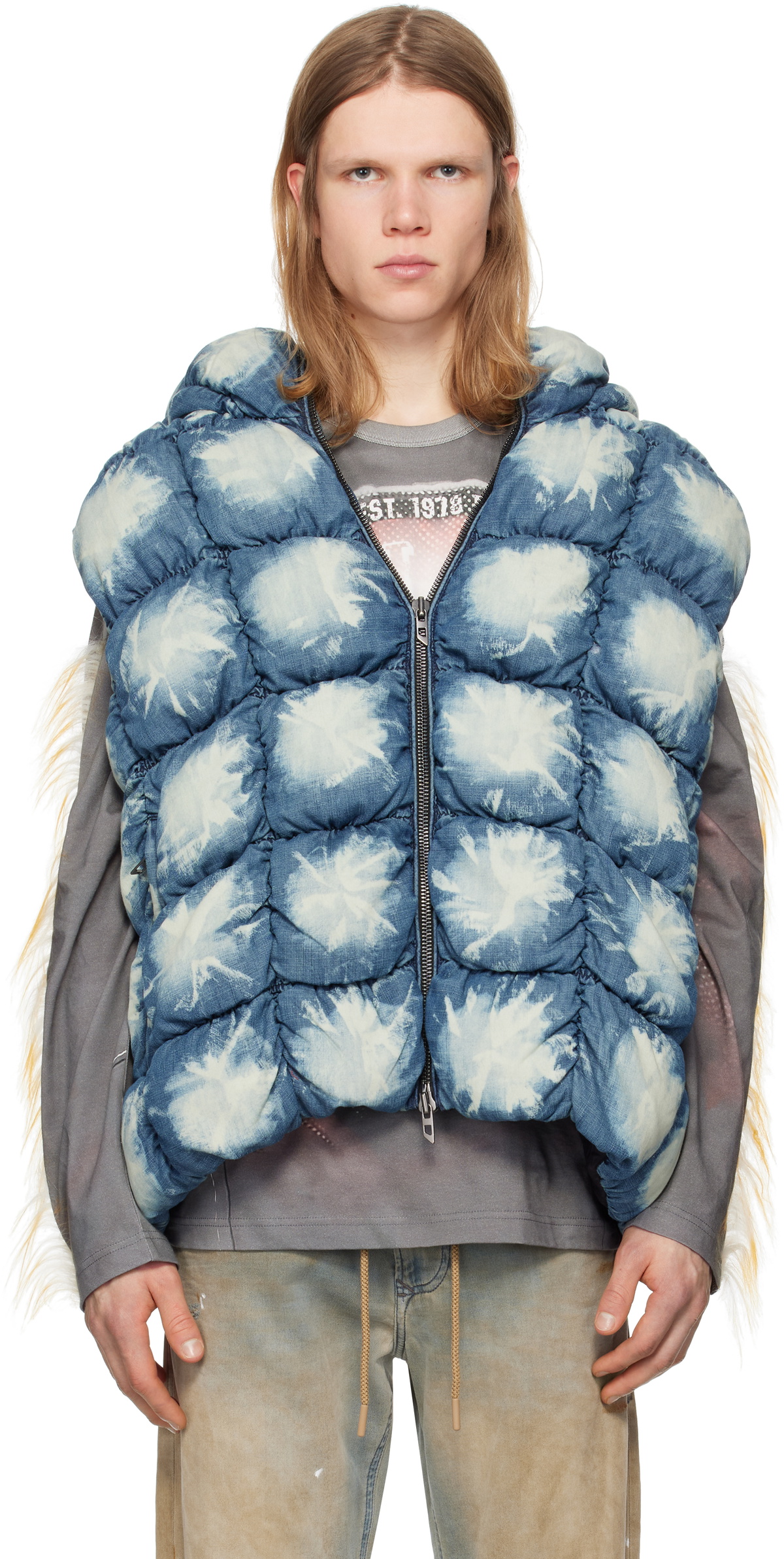 Diesel Hooded puffer vest in shiny ripstop - Winter Jackets