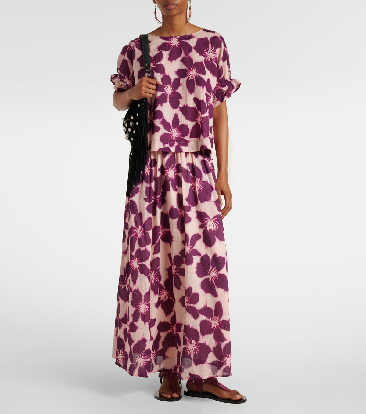 Velvet Jess floral cotton voile maxi skirt