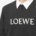 Loewe Men's Embroidered Crew Sweat in Black