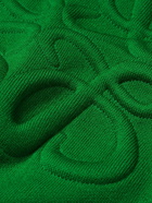 LOEWE - Logo-Embossed Wool-Blend Sweater - Green