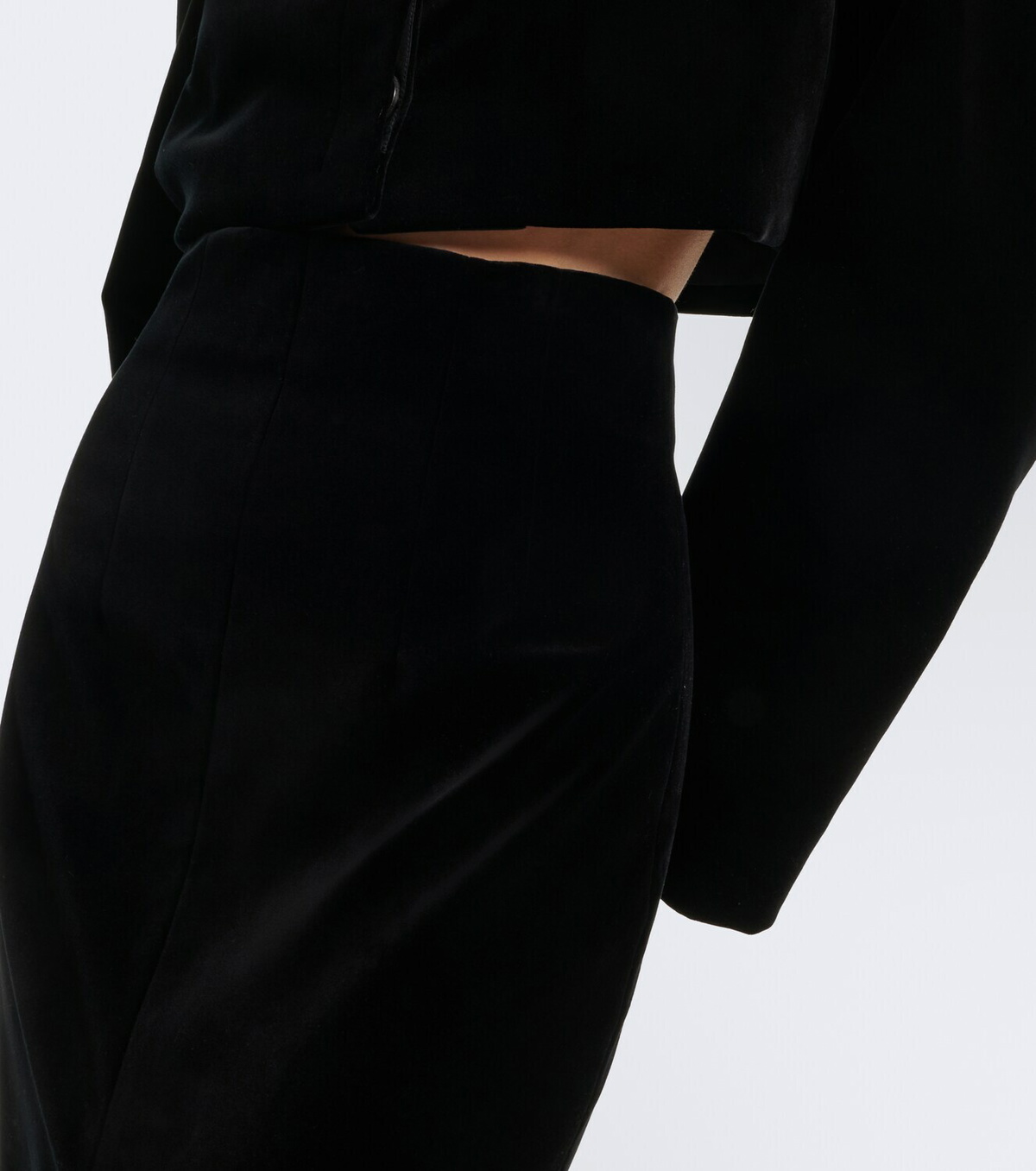 Khaite Lachlan cotton velvet pencil skirt