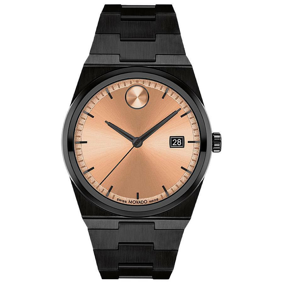 Movado Bold Quest Quartz Rose Gold Sunray Dial Unisex Watch 3601244