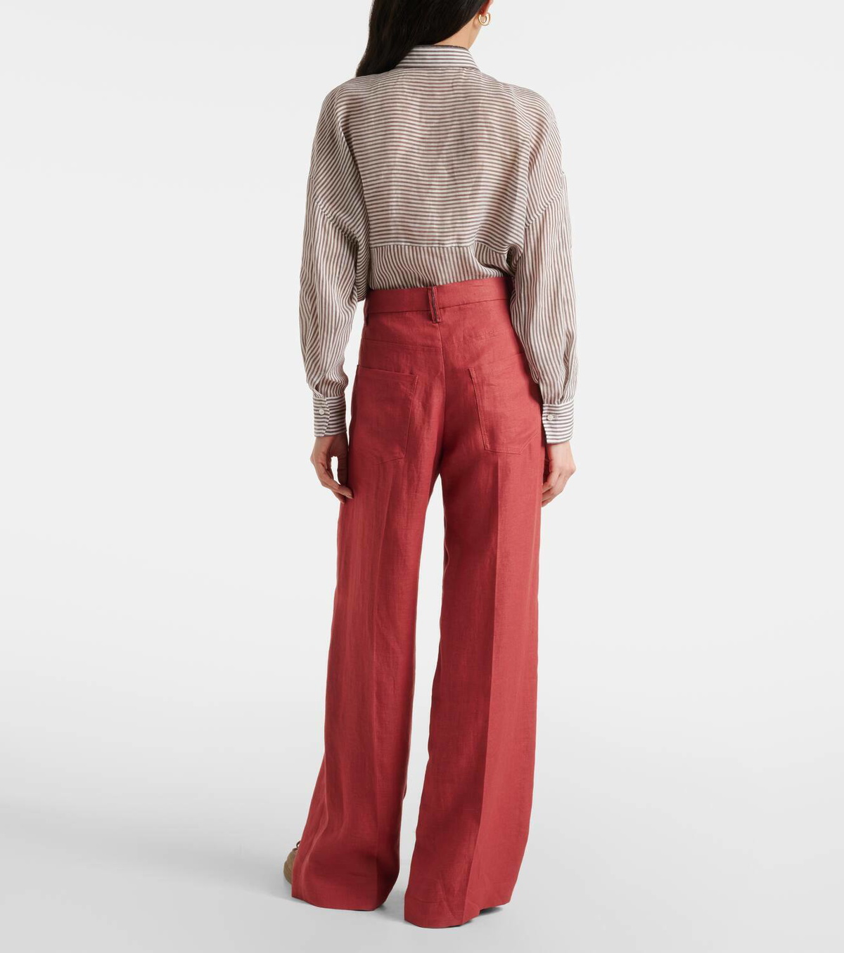 Brunello Cucinelli Hemp and linen wide-leg pants